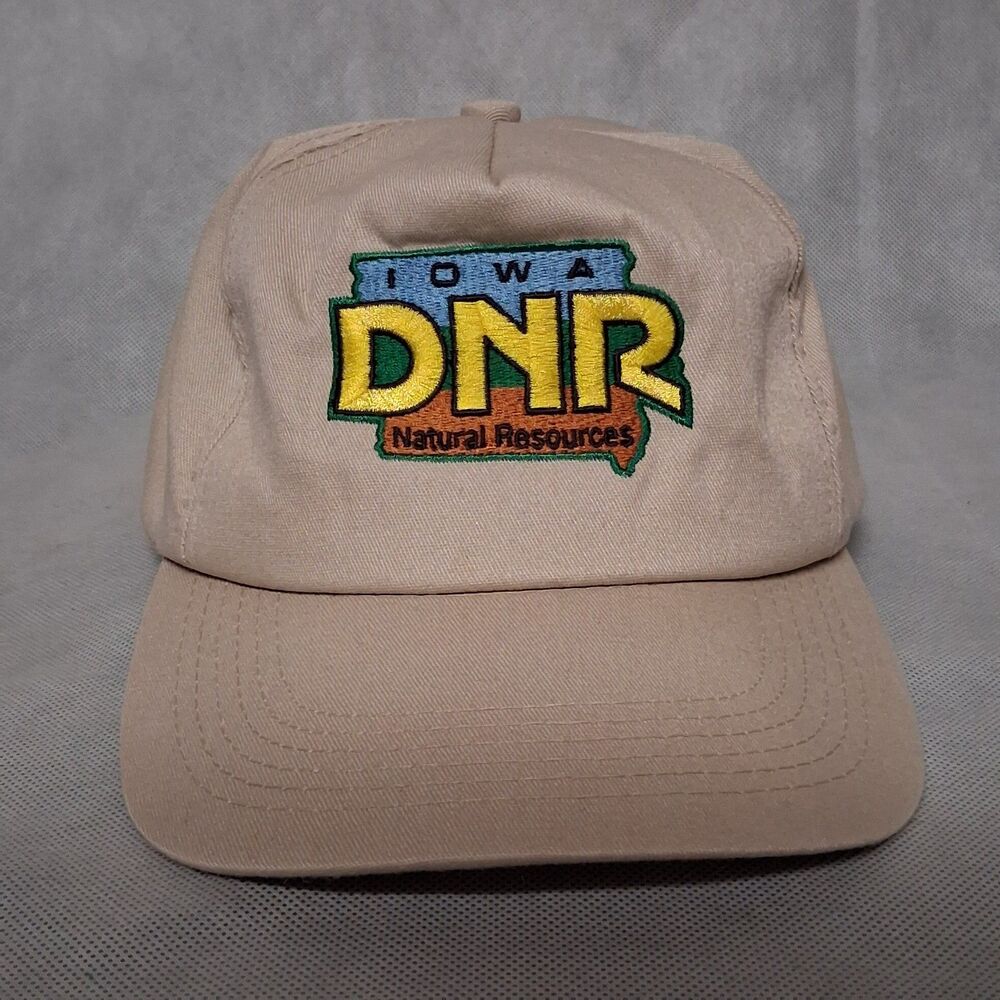 Legend Snapback Hat Iowa DNR Department Natural Resources Beige Adjustable